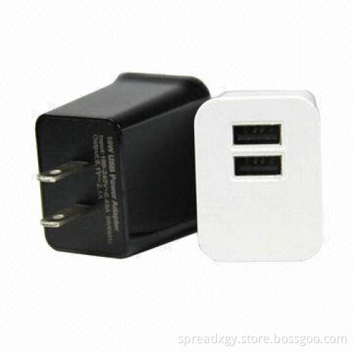 USB Wall Charger Adapter, 100-240V Input and DC 5.0V/2.1A Output